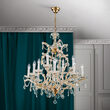 Candelabru clasic cristal Aur 24k 12xE14/40W, Maria Theresia-A LU 2224/8+4 MT Gold Orion